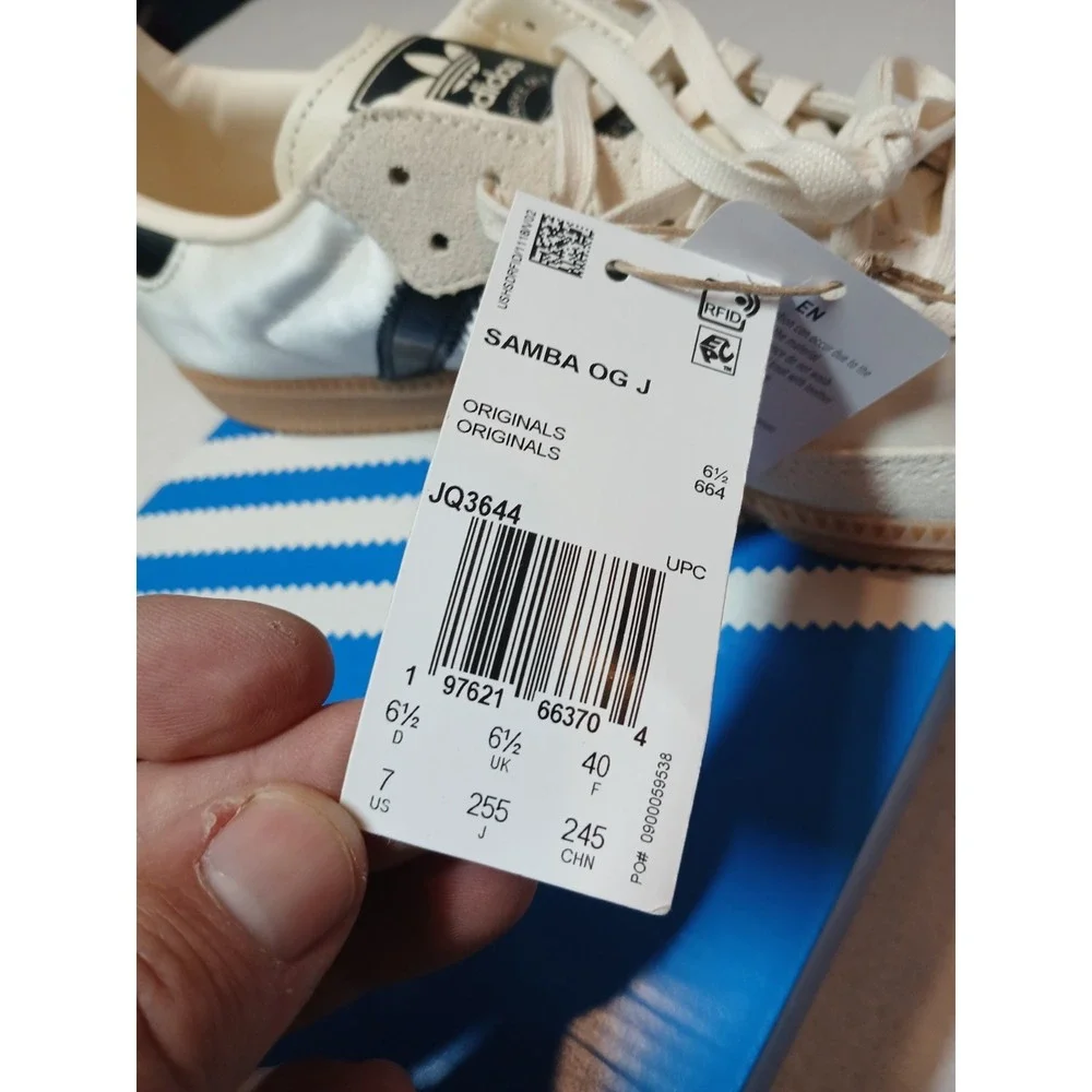 Adidas Samba OG Cream White Core Black Gum GS JQ3644 NEW‎ Size 7